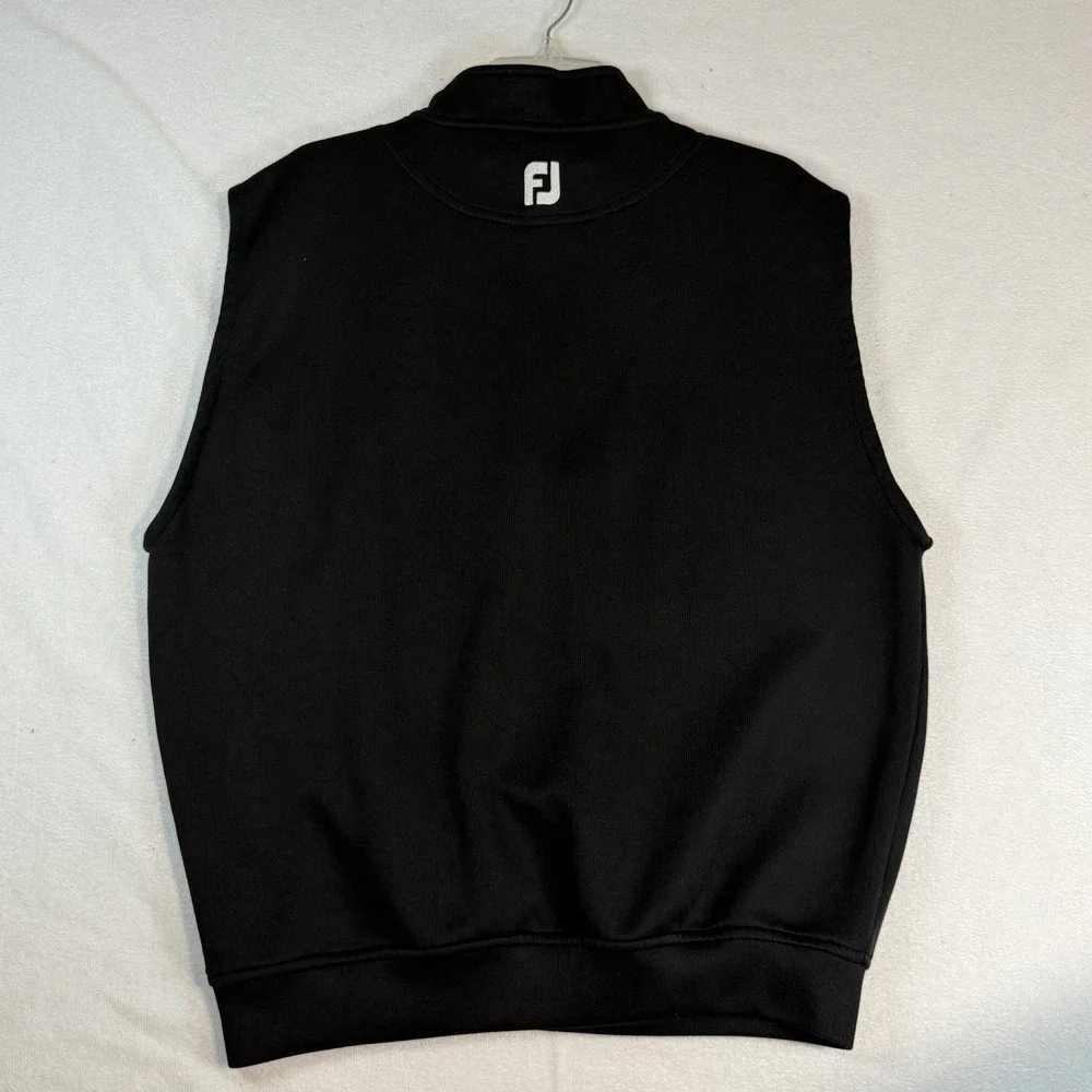 Footjoy 1/4‎ Zip Pullover Black Vest LG Ribbed Knit Maketewah Country Club Ohio
